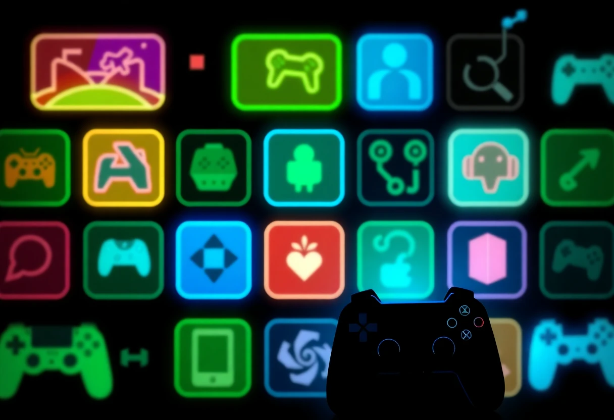 Mobile game selection grid