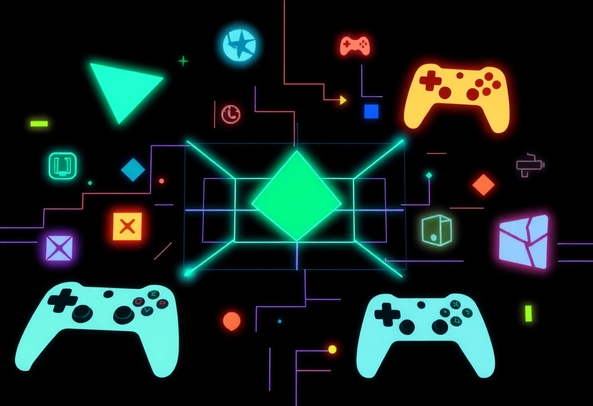 Abstract gaming grid illustration