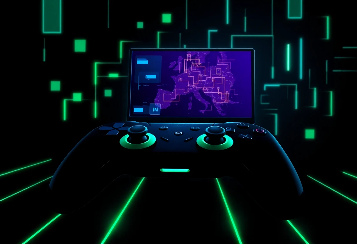 Gaming motifs with neon accents