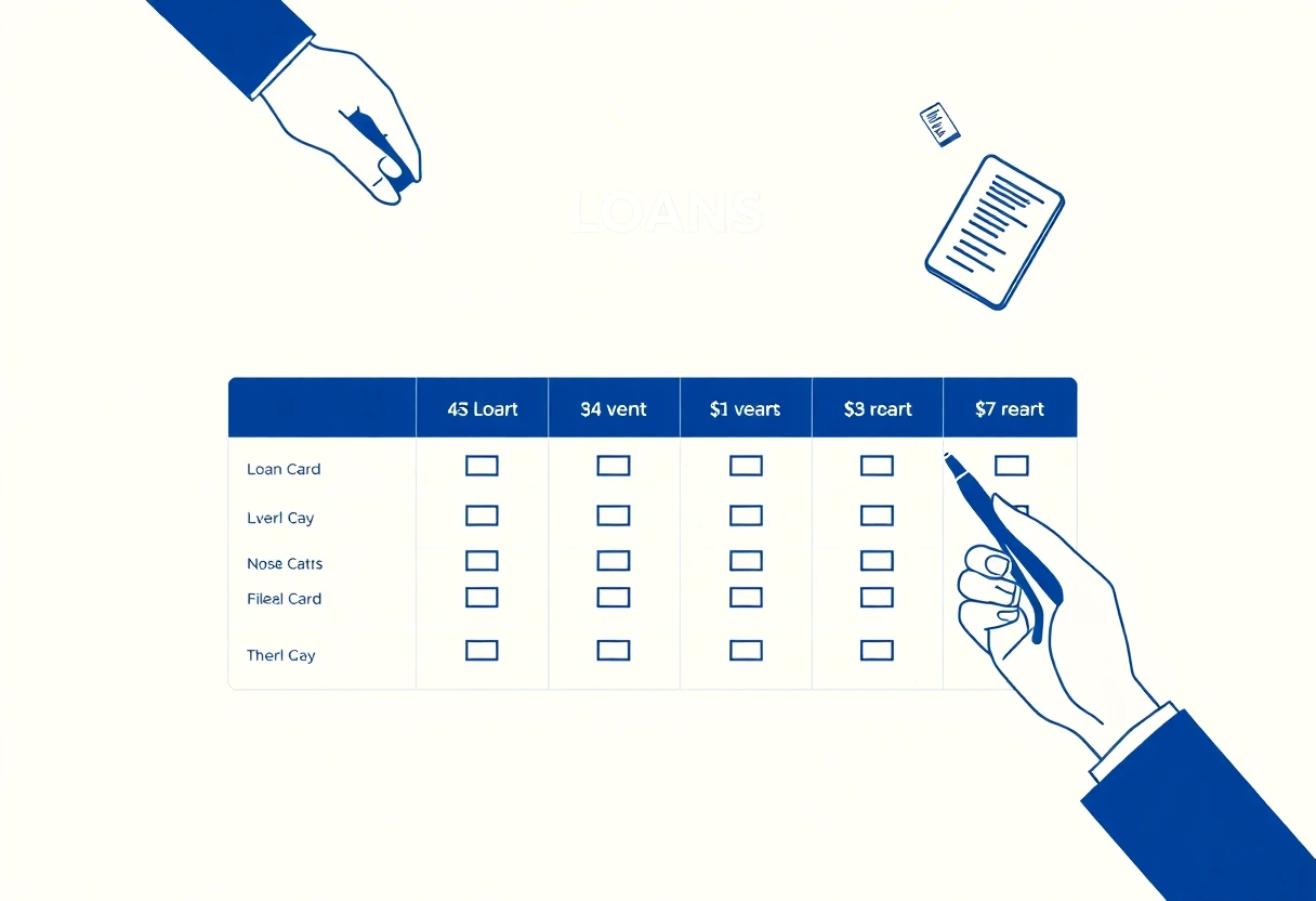 Loan comparison table illustration