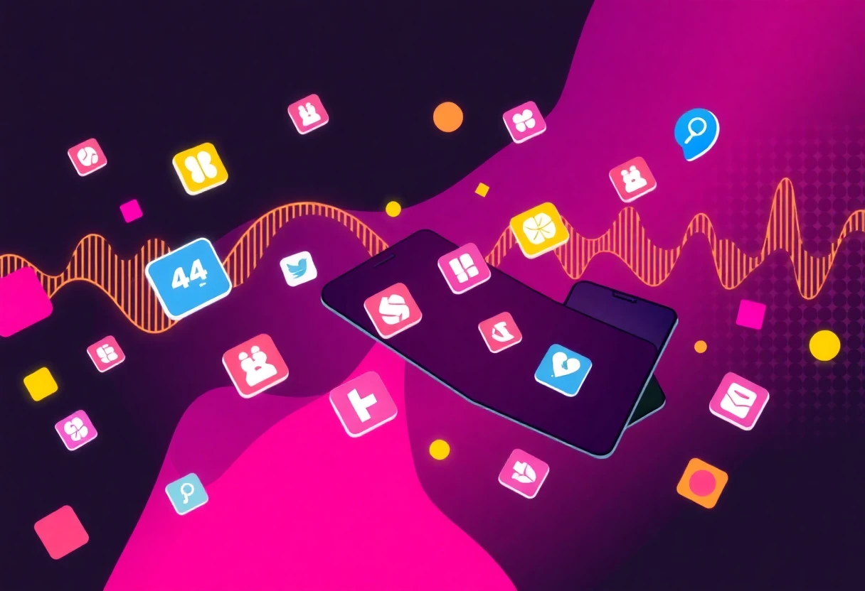 Abstrakte Darstellung von App-Icons