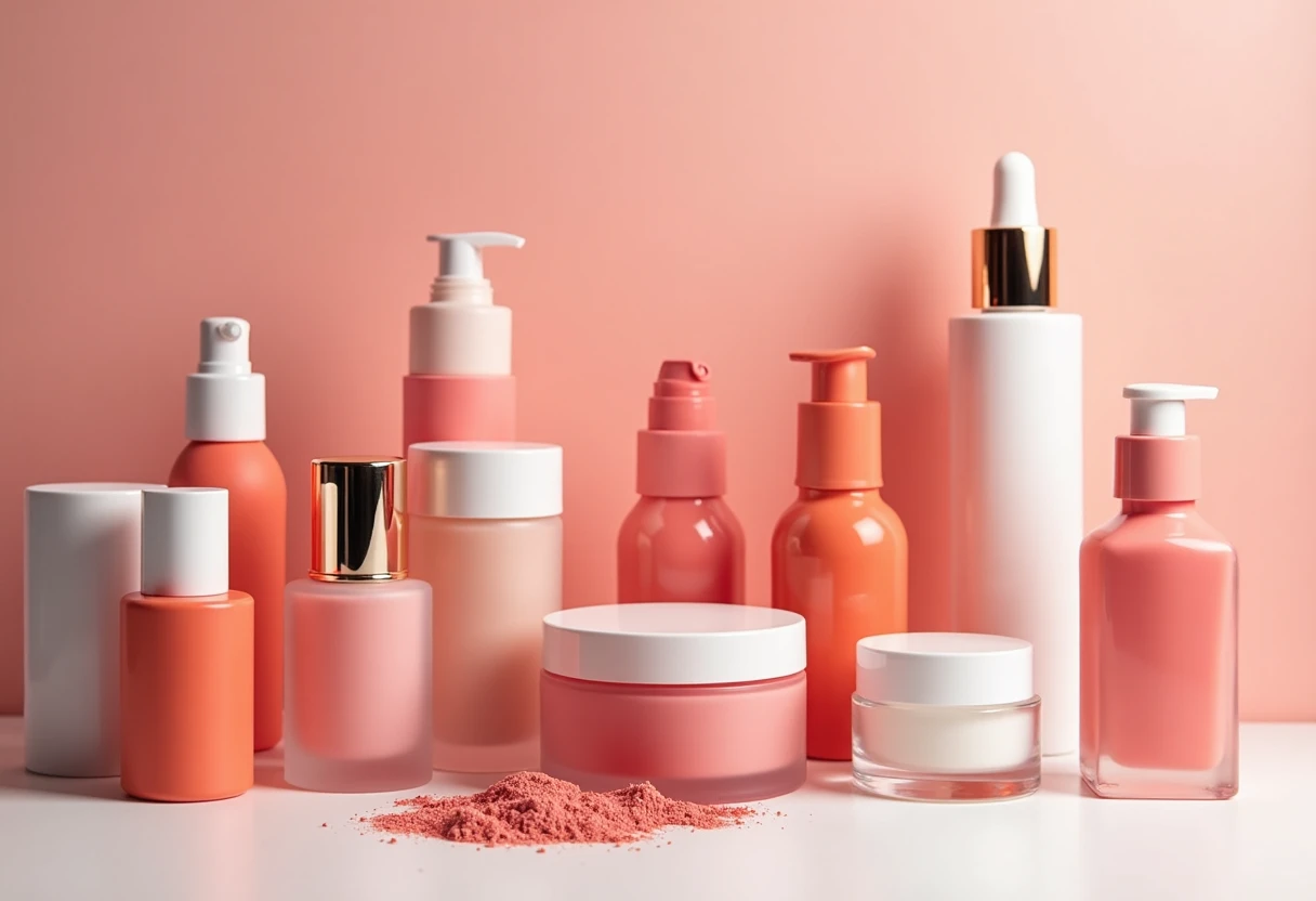 Diverse makeup collection on display
