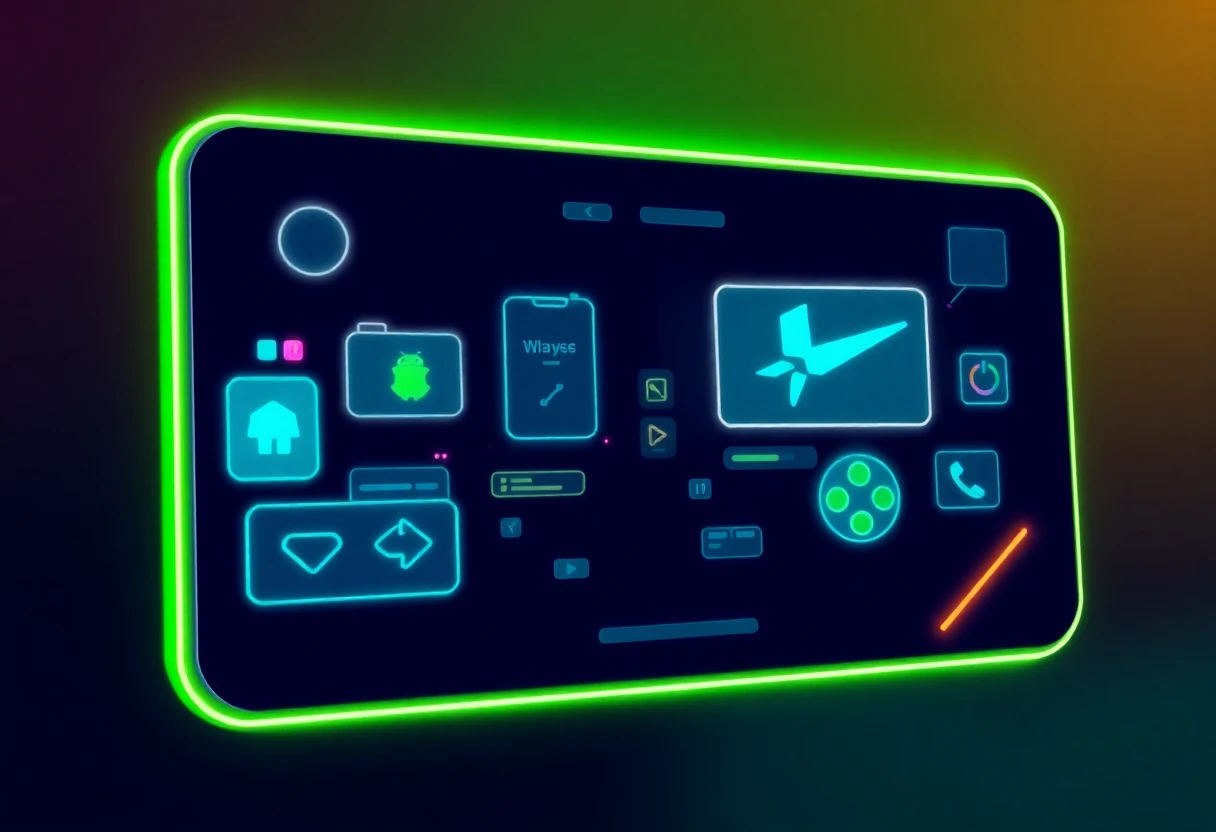 Neon gaming interface