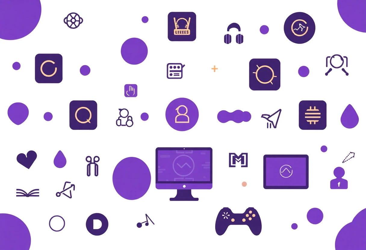 Fitness app symbols in abstract composition