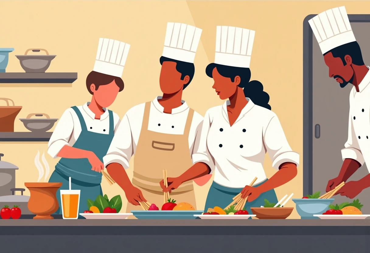 High-end restaurant kitchen