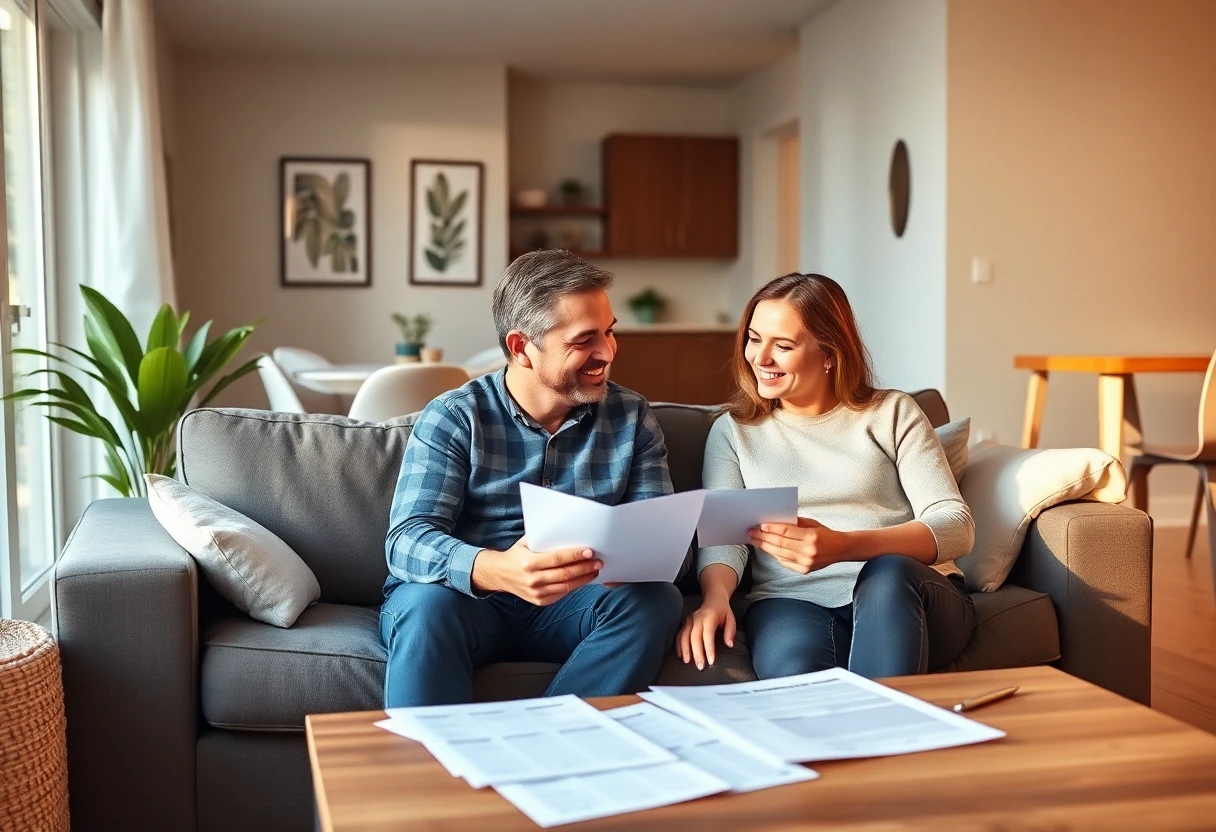 Couple discussing apartment options