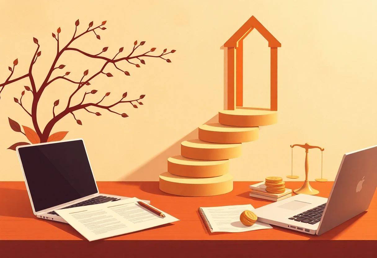Cozy workspace for financial planning
