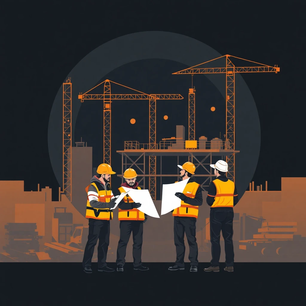Construction workers at a site
