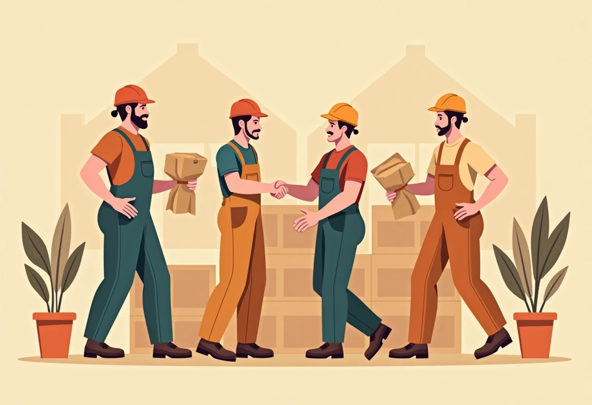 Laborers on a building site