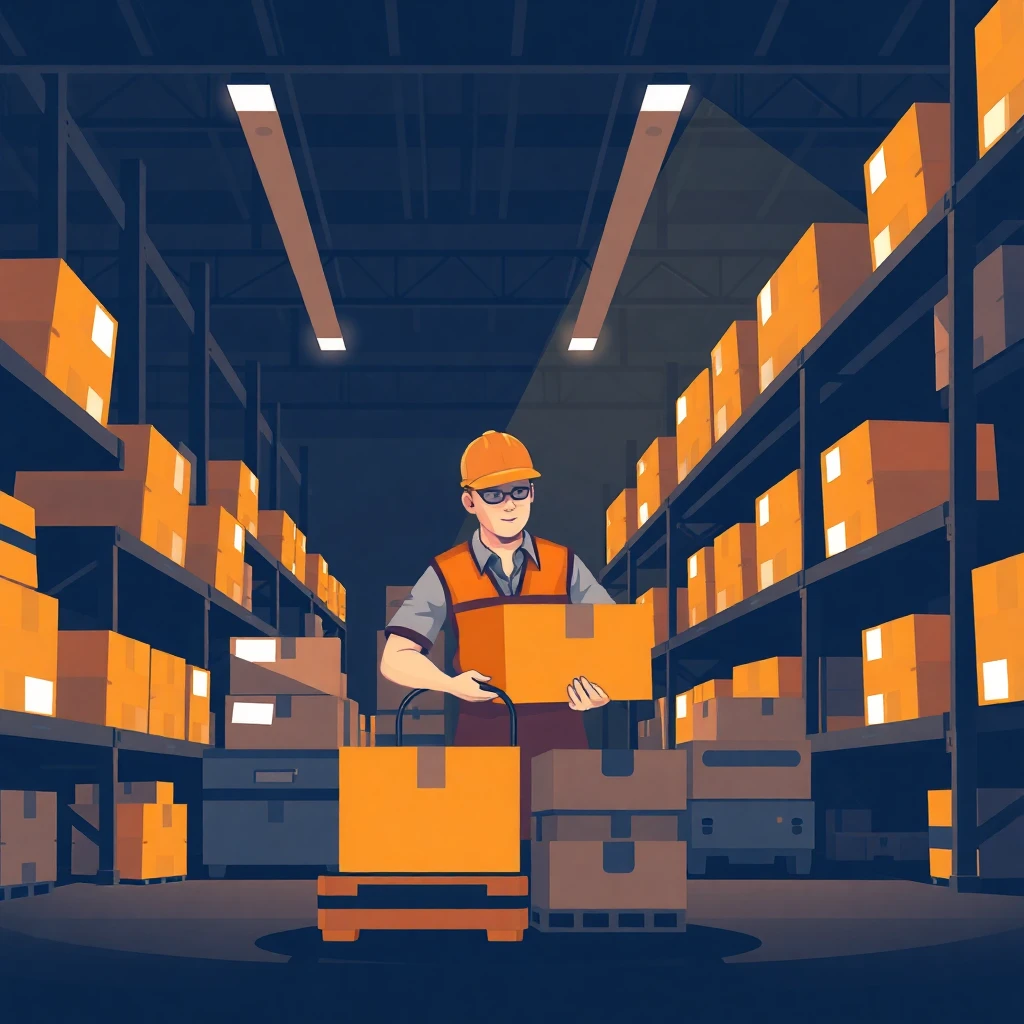 Busy delivery warehouse