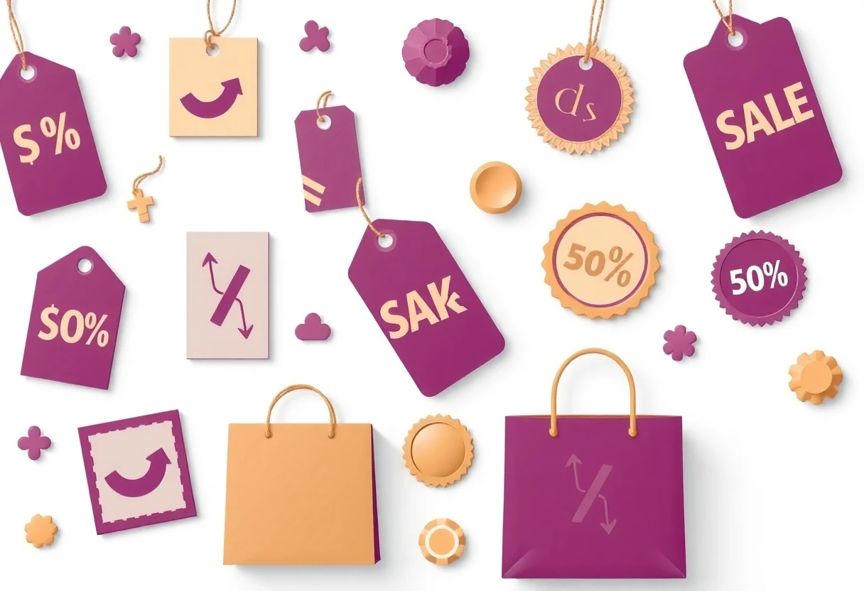 Abstract shopping and savings representation