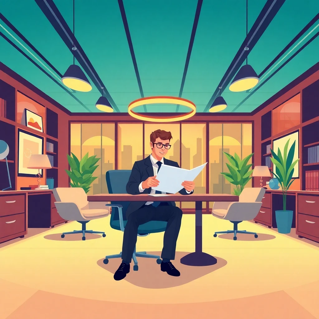 Finance executive in a premium office