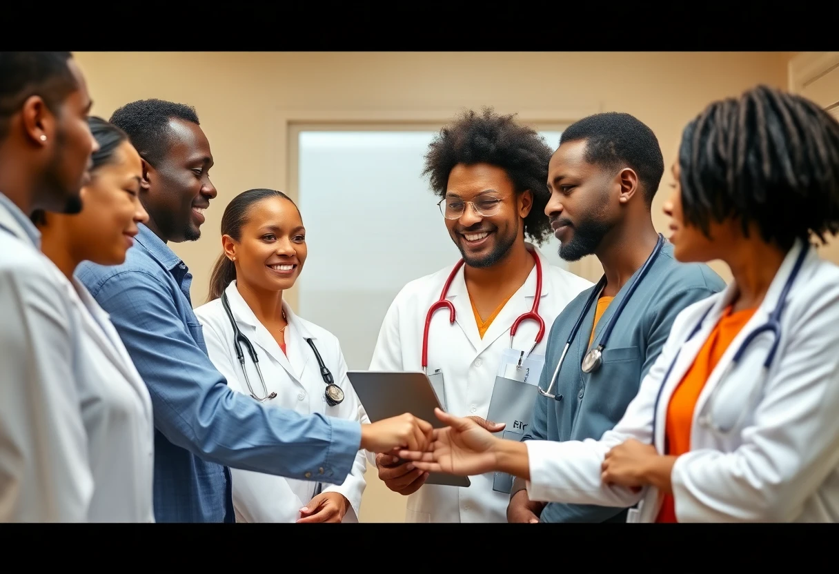Healthcare professionals working together