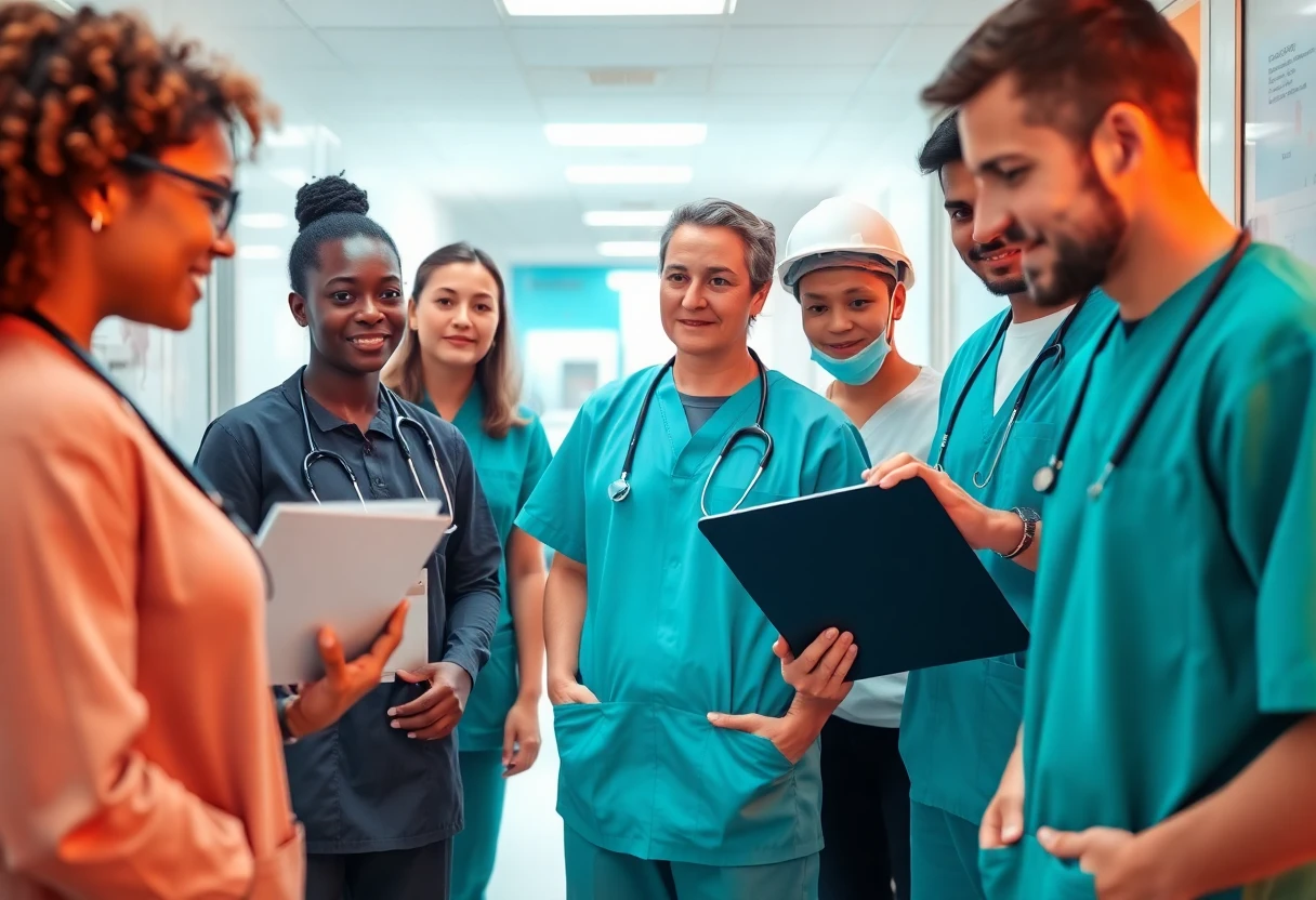 Healthcare professionals working together
