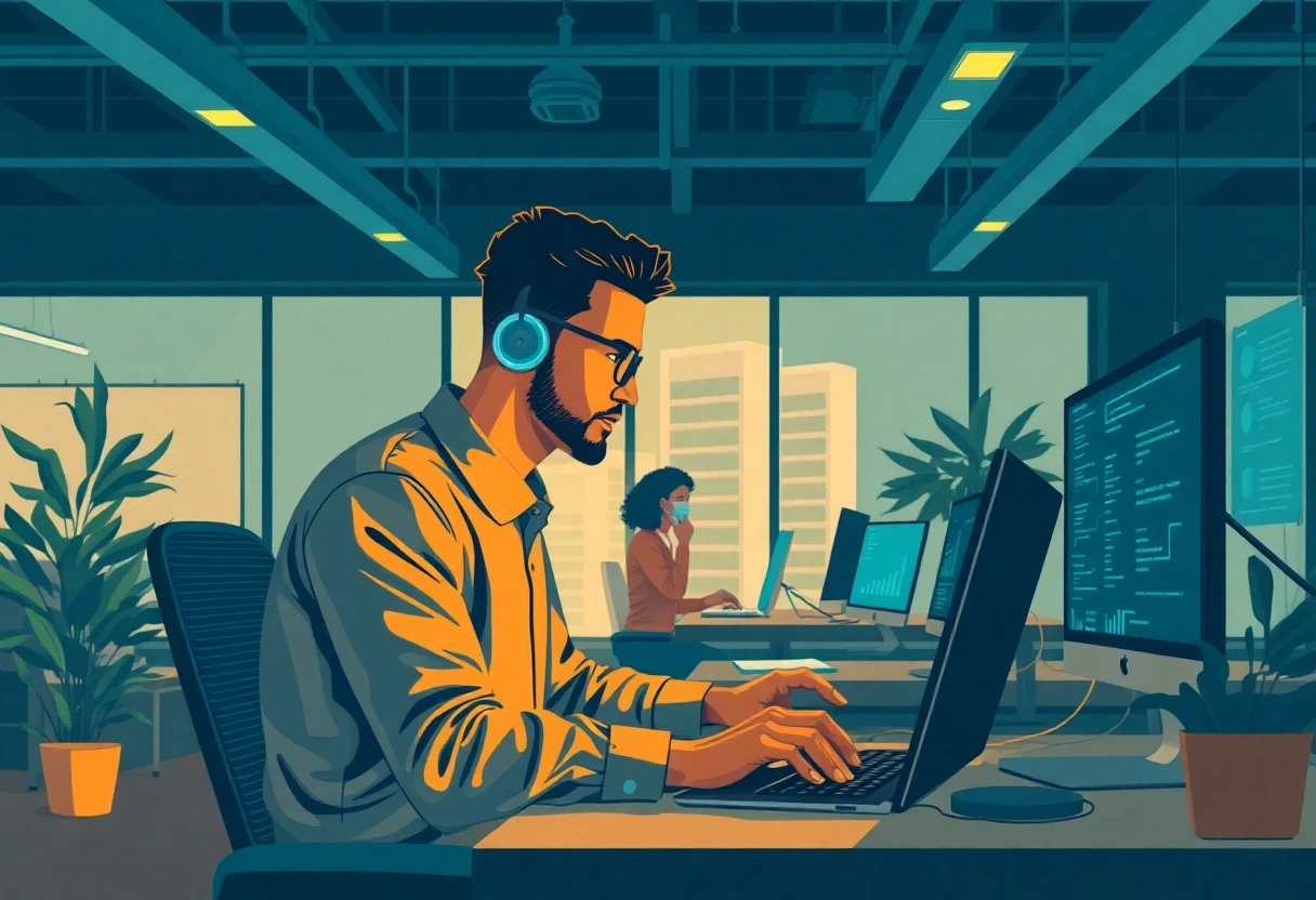 Specialized software engineer at work