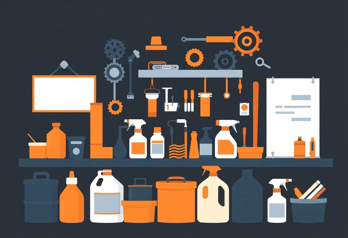 Cleaning supplies illustration