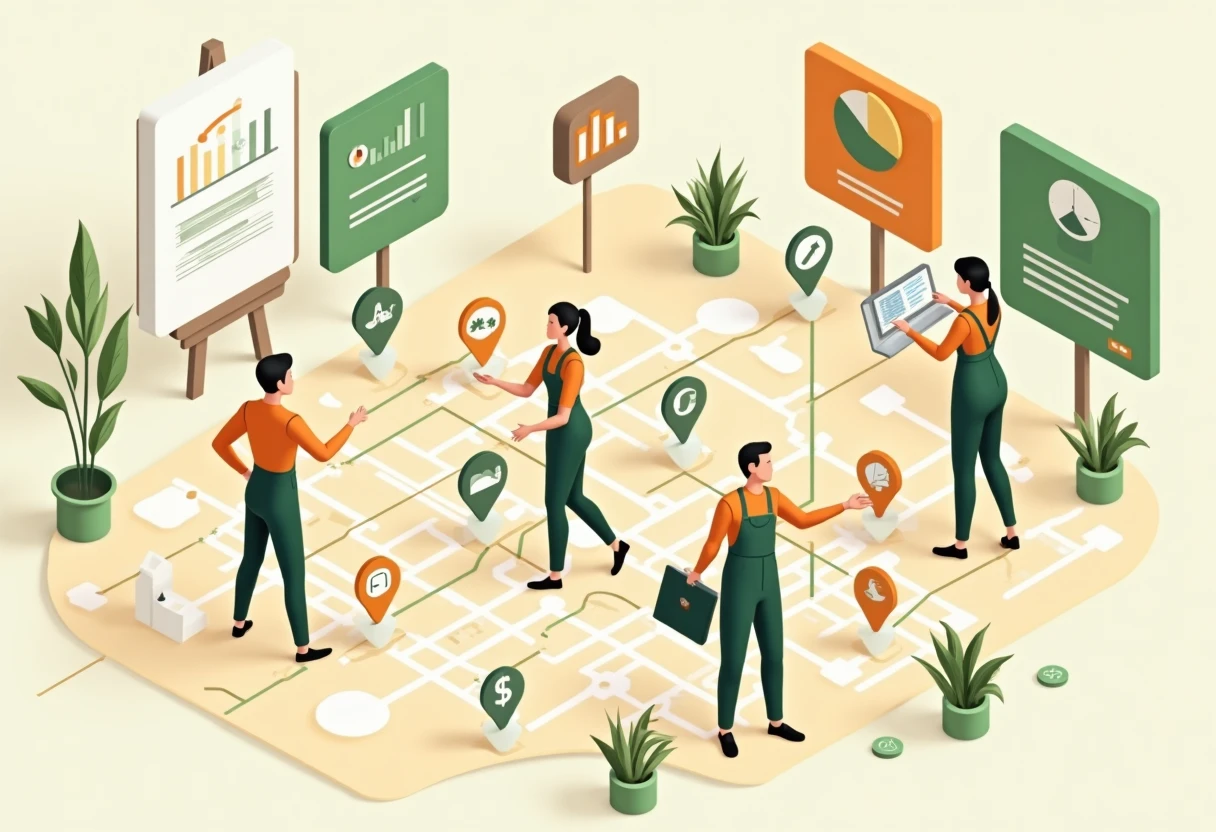 Illustration de navigation sur le marché de l'emploi