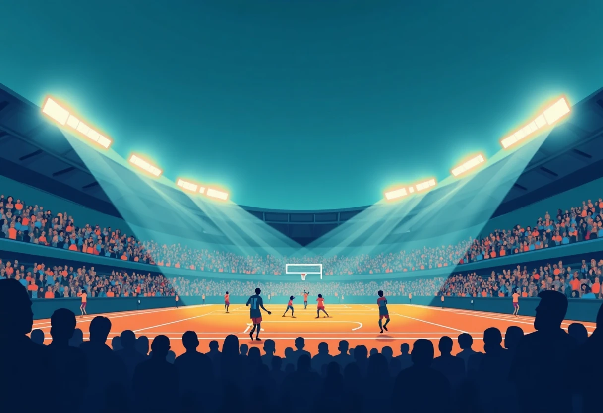 Partido de baloncesto vibrante