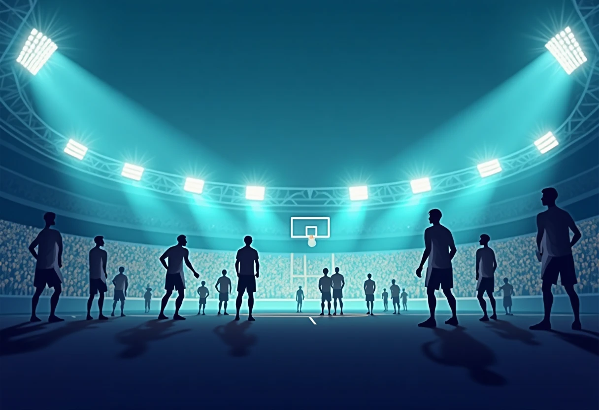 Silhuetas de jugadores de baloncesto