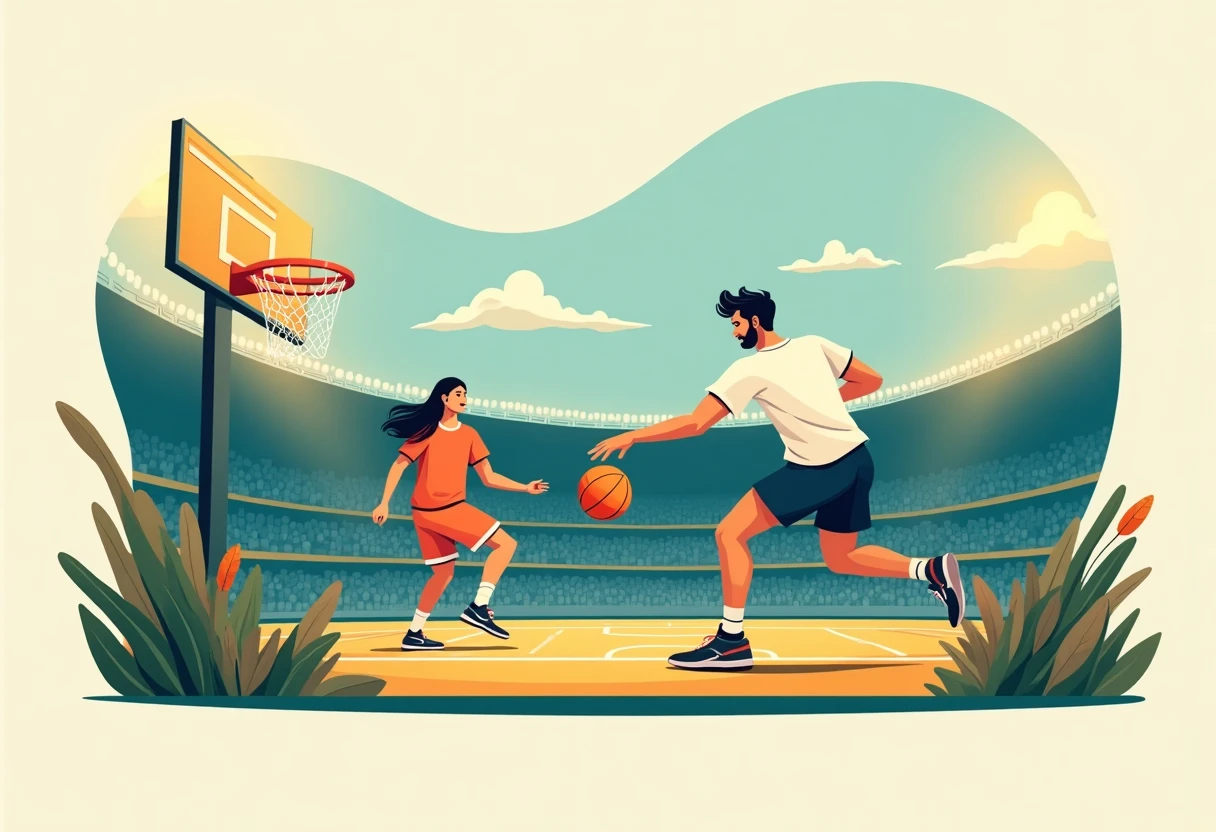 Basketbol sahasında mücadele