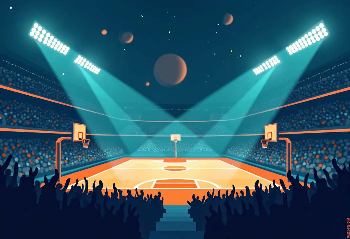 Exciting NBA game atmosphere