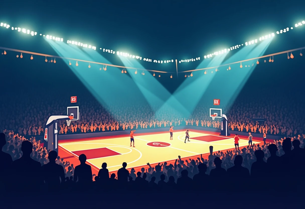 NBA game in action