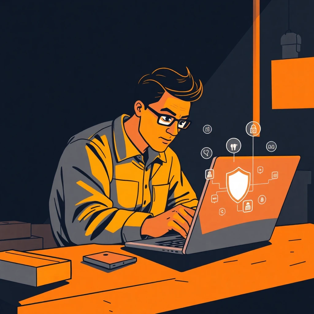 Cybersecurity professional at work