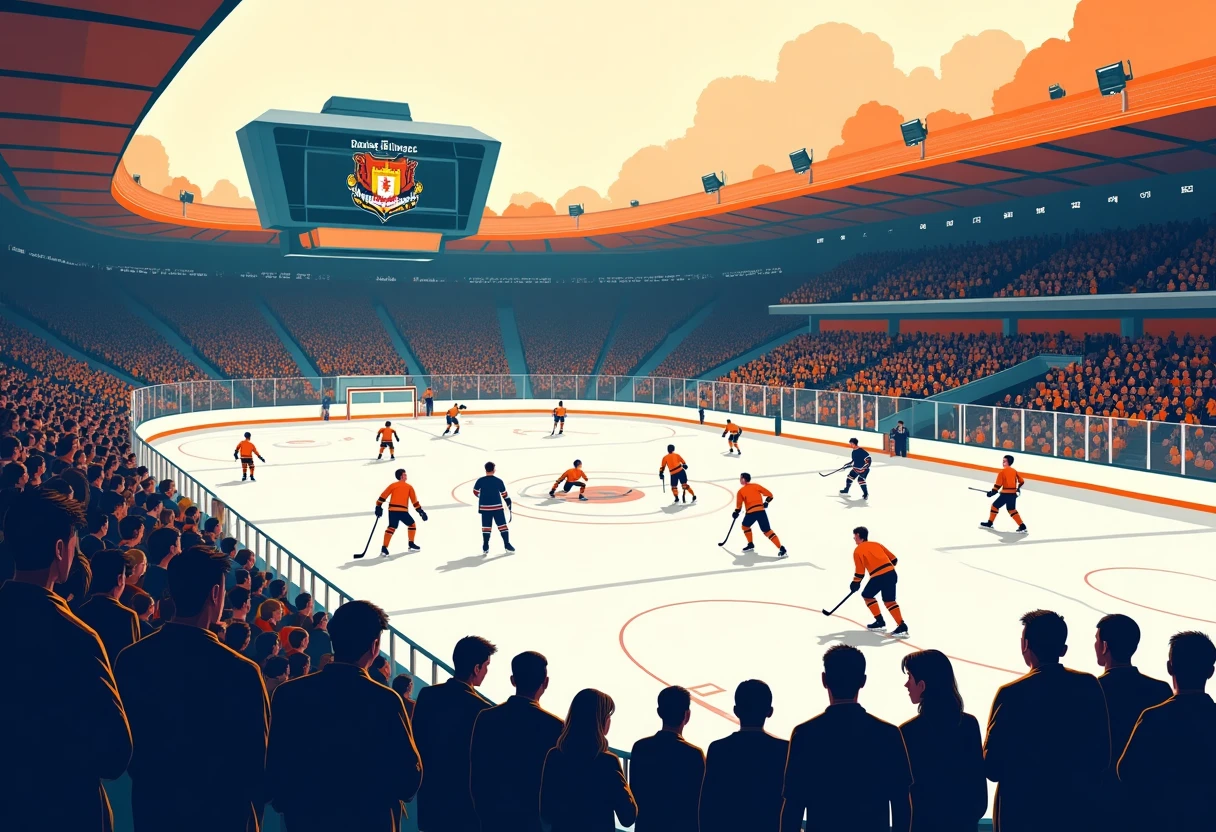 Hockey game crowd anticipation