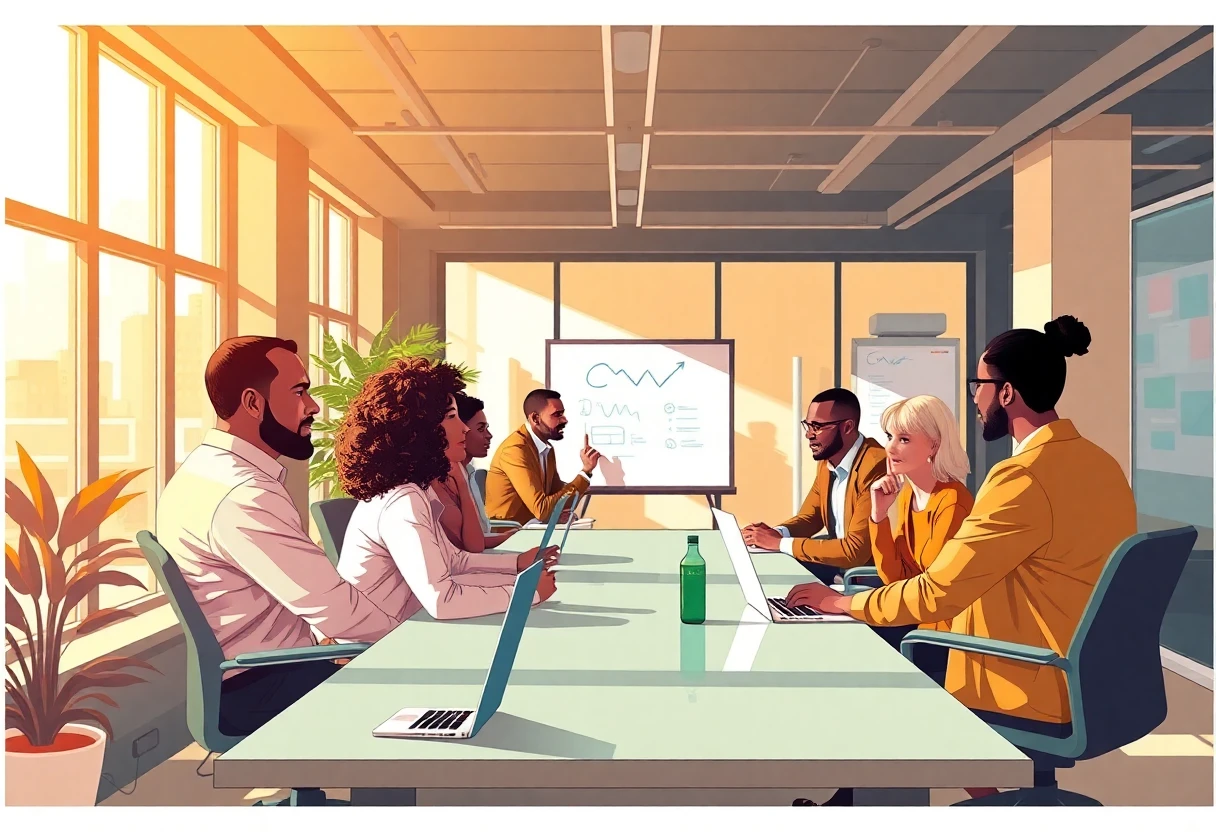 Office environment with professionals