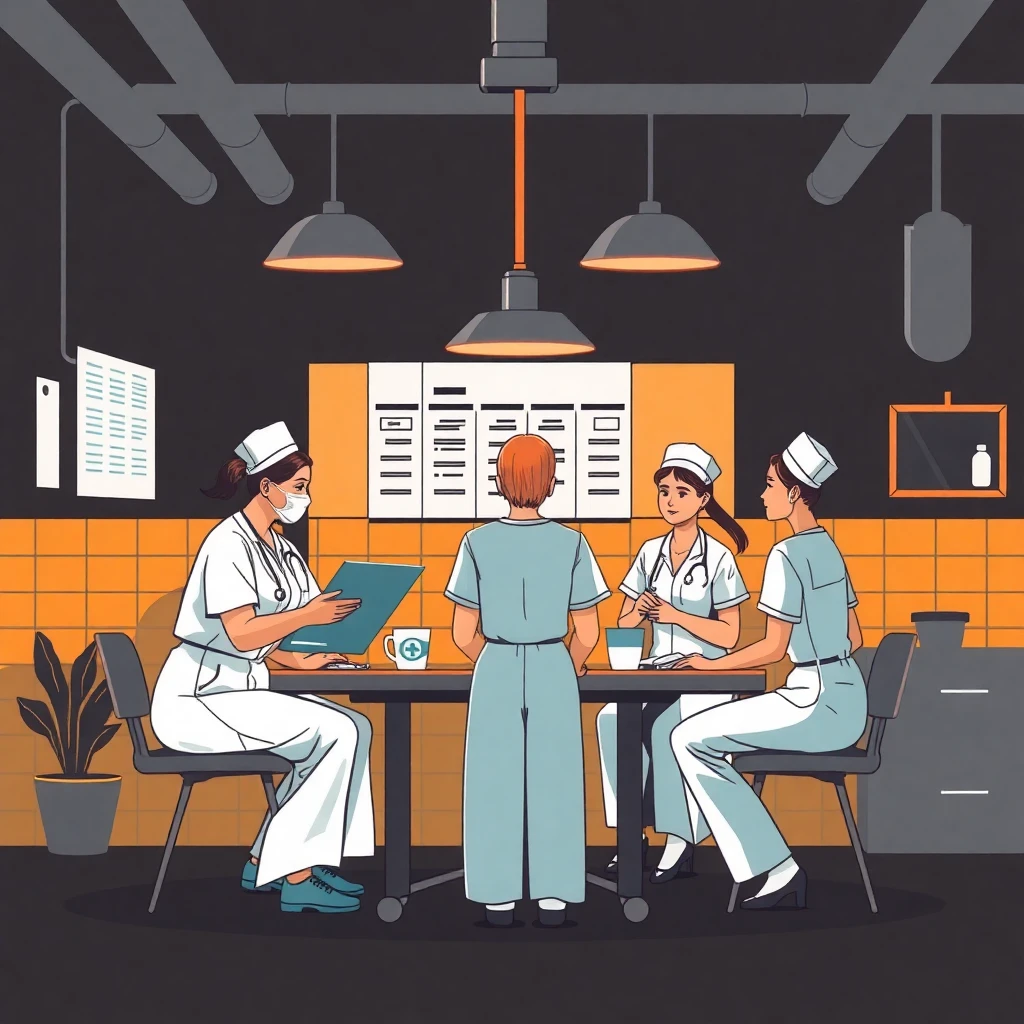 Nurses discussing work