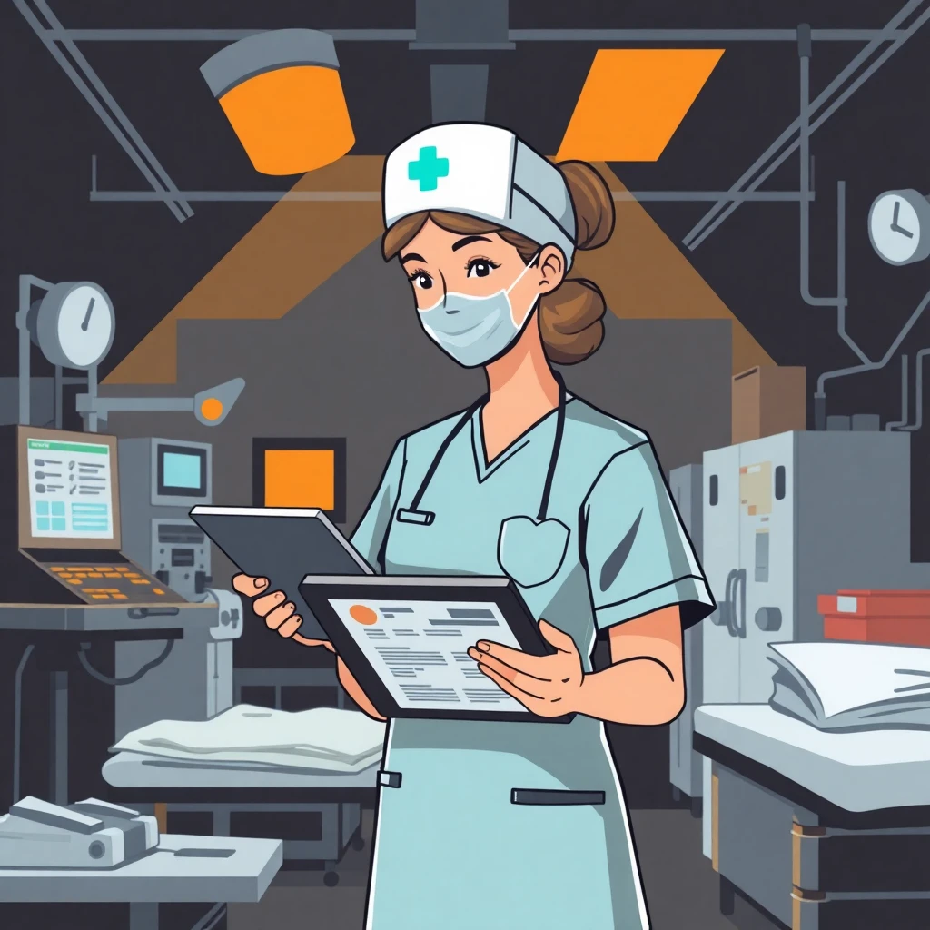 Nurse reviewing job listings