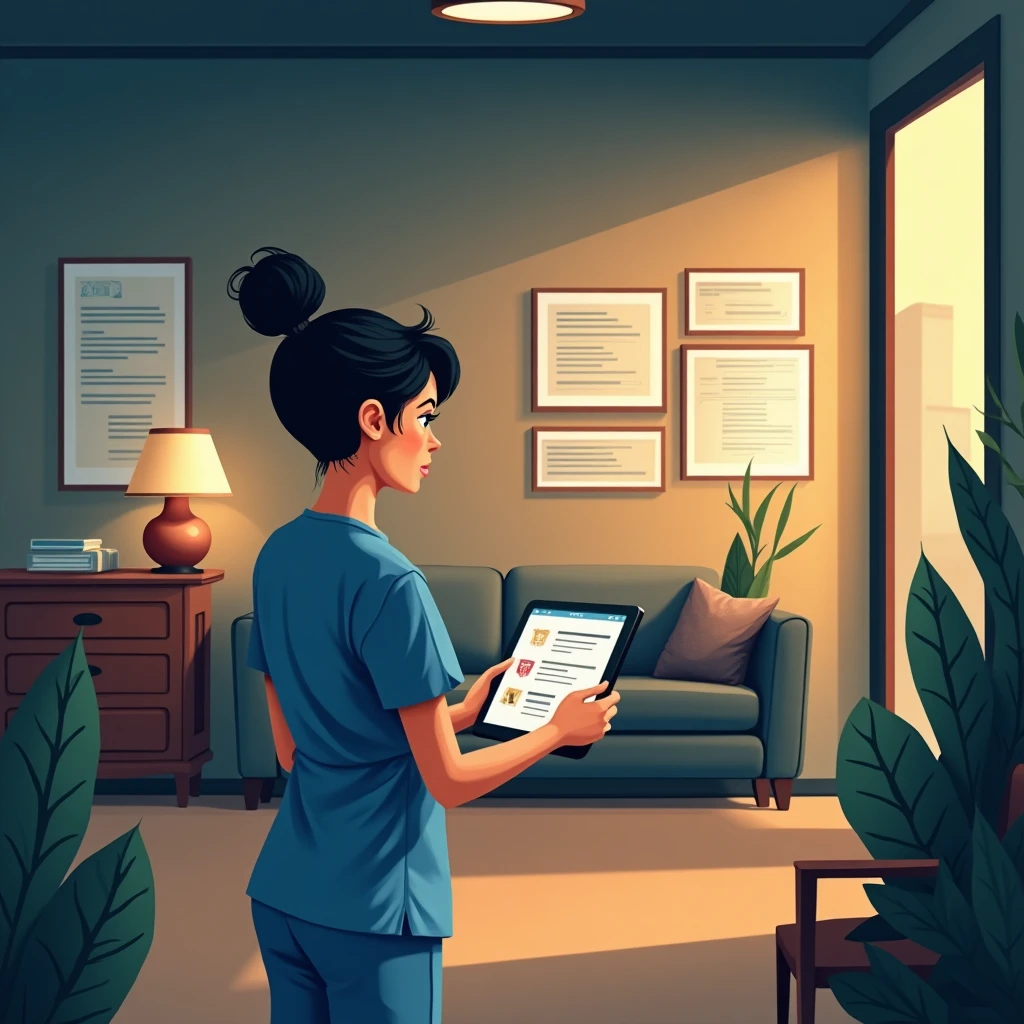 Nurse reviewing job offers