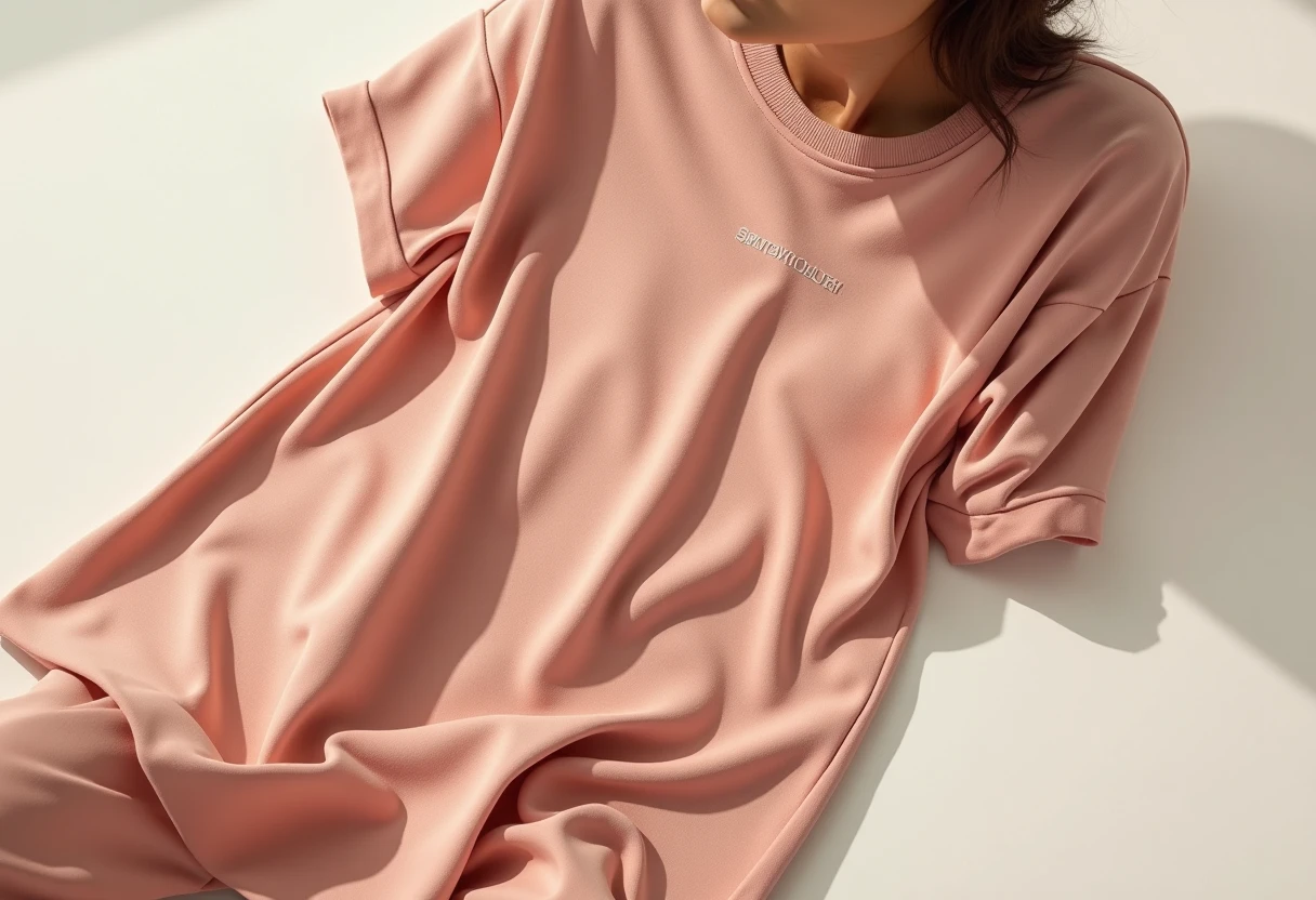Camiseta tech premium em uma superfície elegante