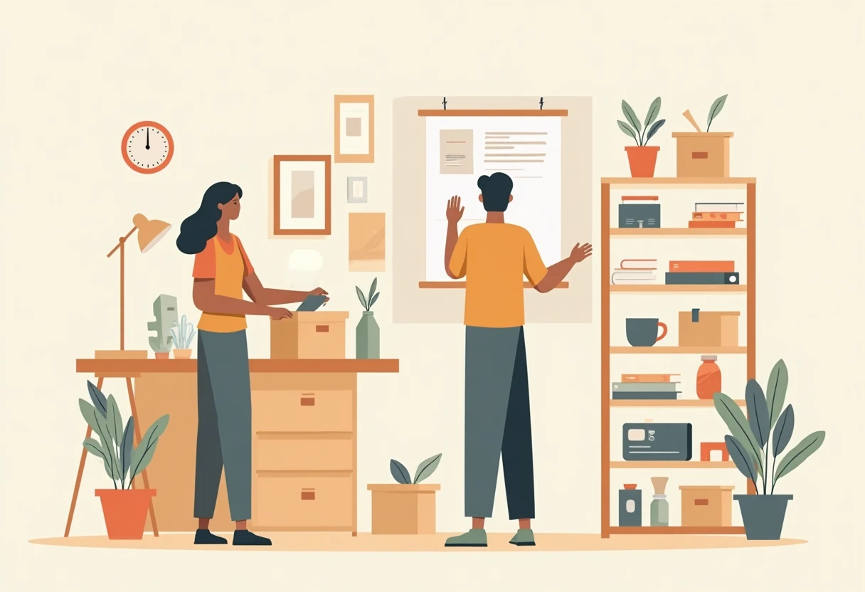 Organizing office supplies