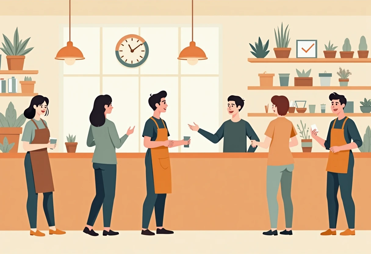 Scène de restaurant animé