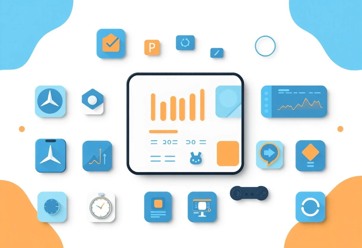 App ikonok geometriai mintázatban