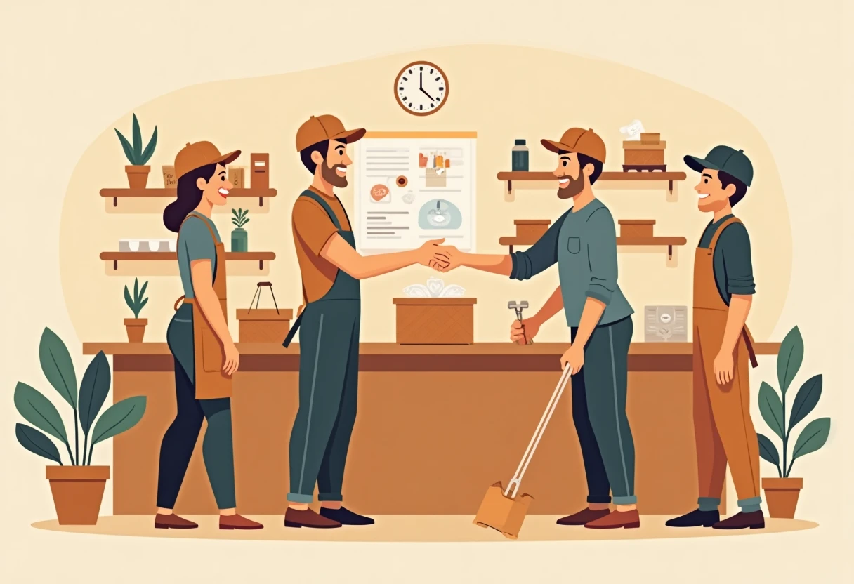 Trabajadores de cocina en acción