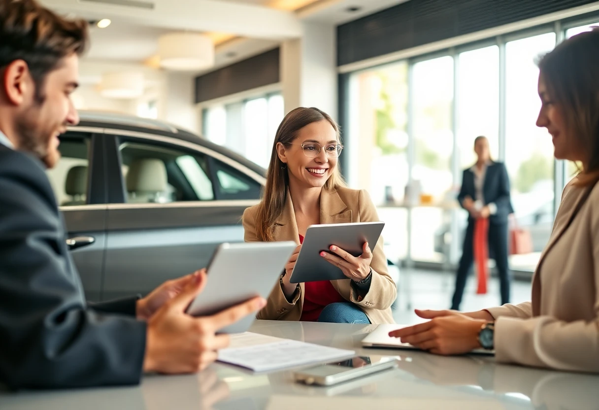 Compra de carro em ambiente de luxo