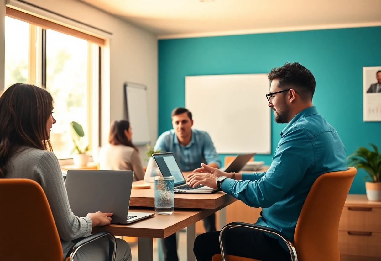 Ambiente de trabalho em empresa de software menor