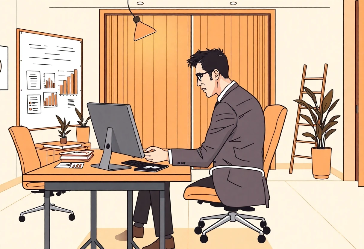 Profissional de TI revisando ofertas de emprego