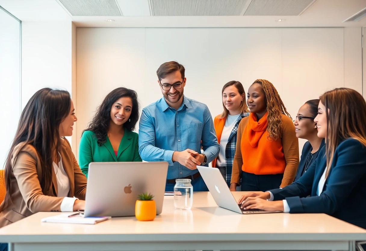Equipo de ventas revisando estrategias