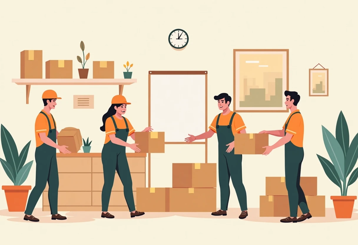 Ambiente laboral en almacén