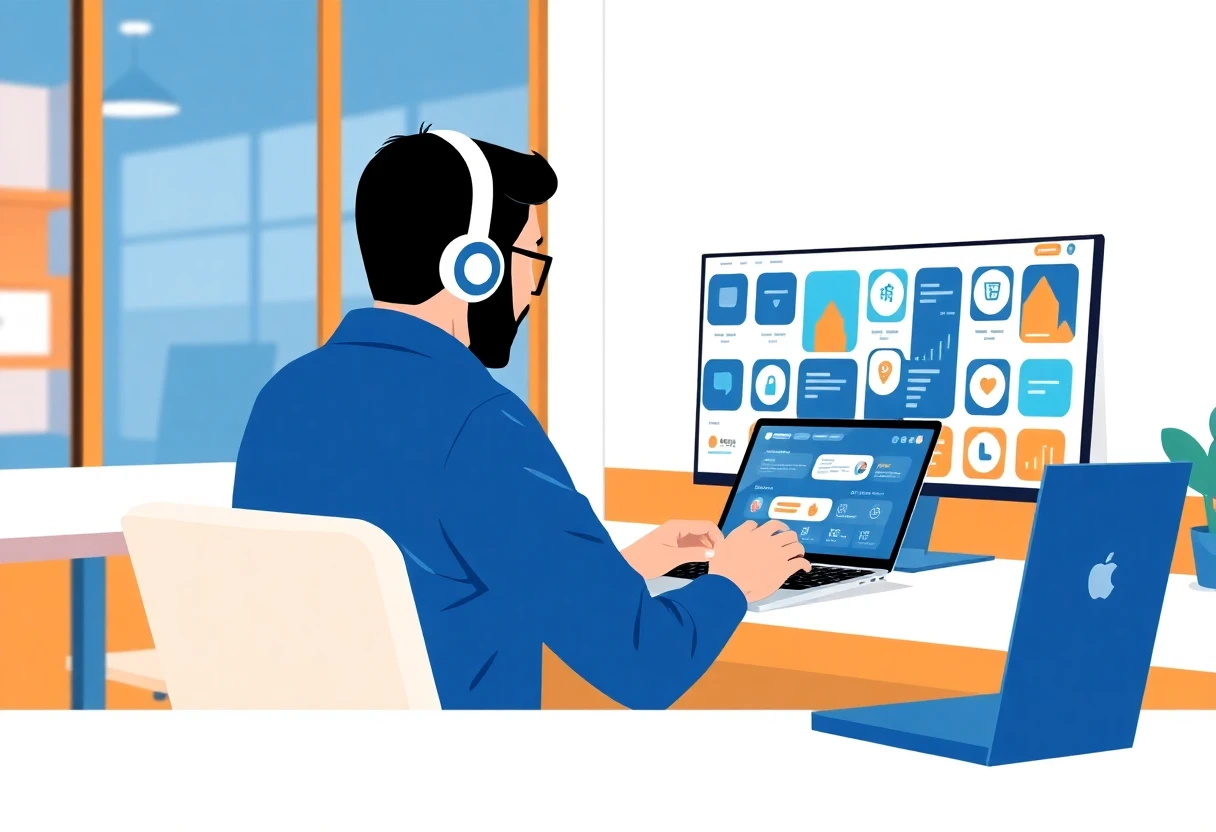 Freelancer explorando apps de compras