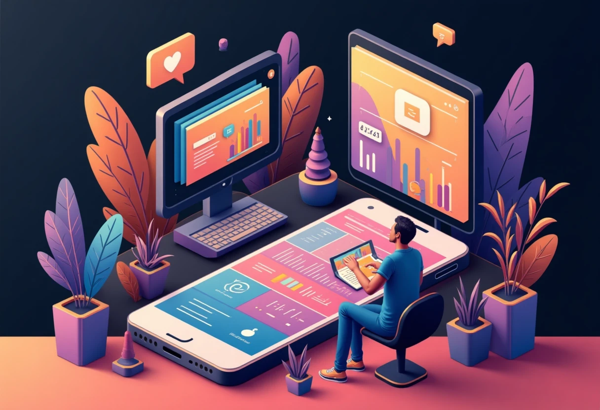 Interface de aplicativo de cursos online