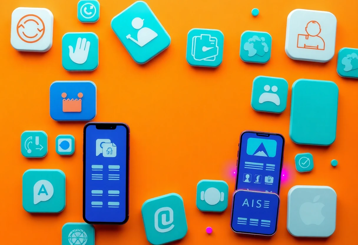 Ilustração de ícones de apps de temperatura