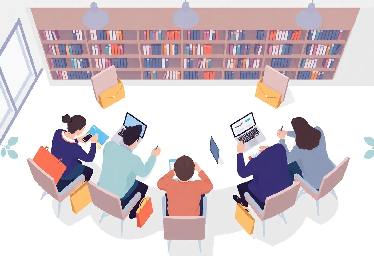 Estudantes analisando opções de financiamento