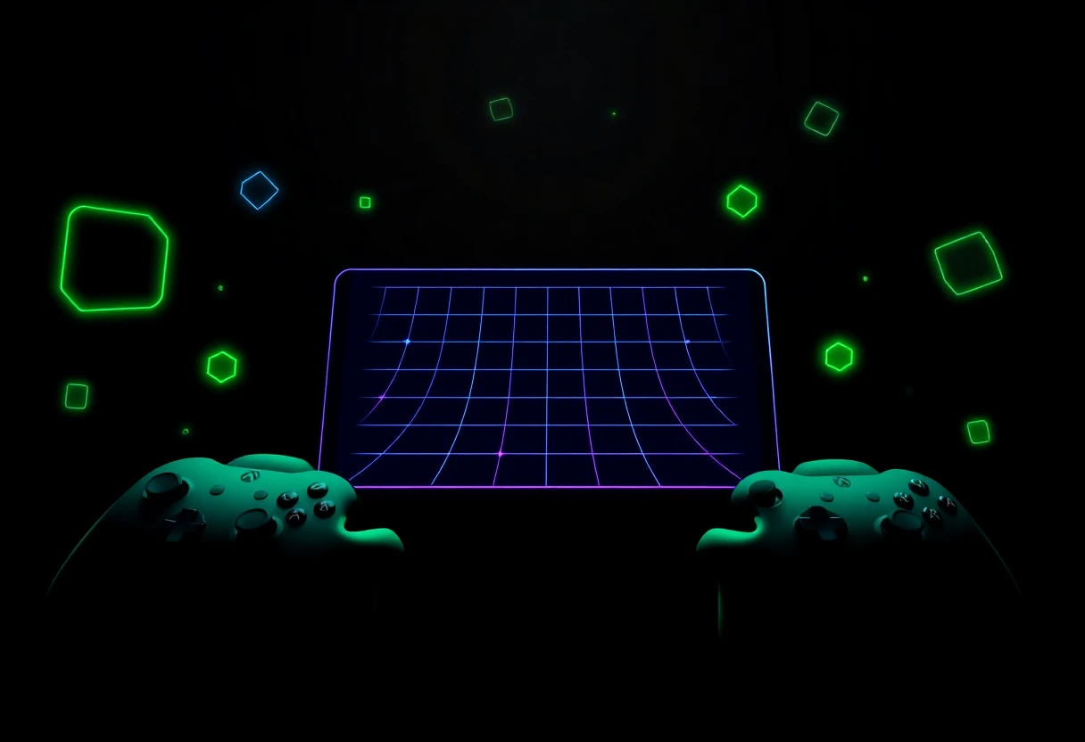 Cenário digital de jogos com elementos geométricos
