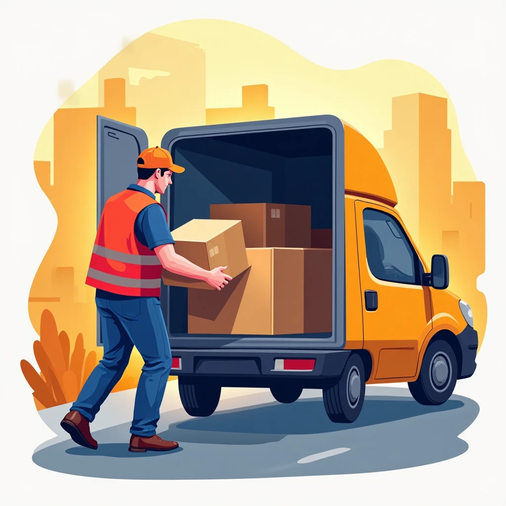 Paketzusteller bei der Arbeit