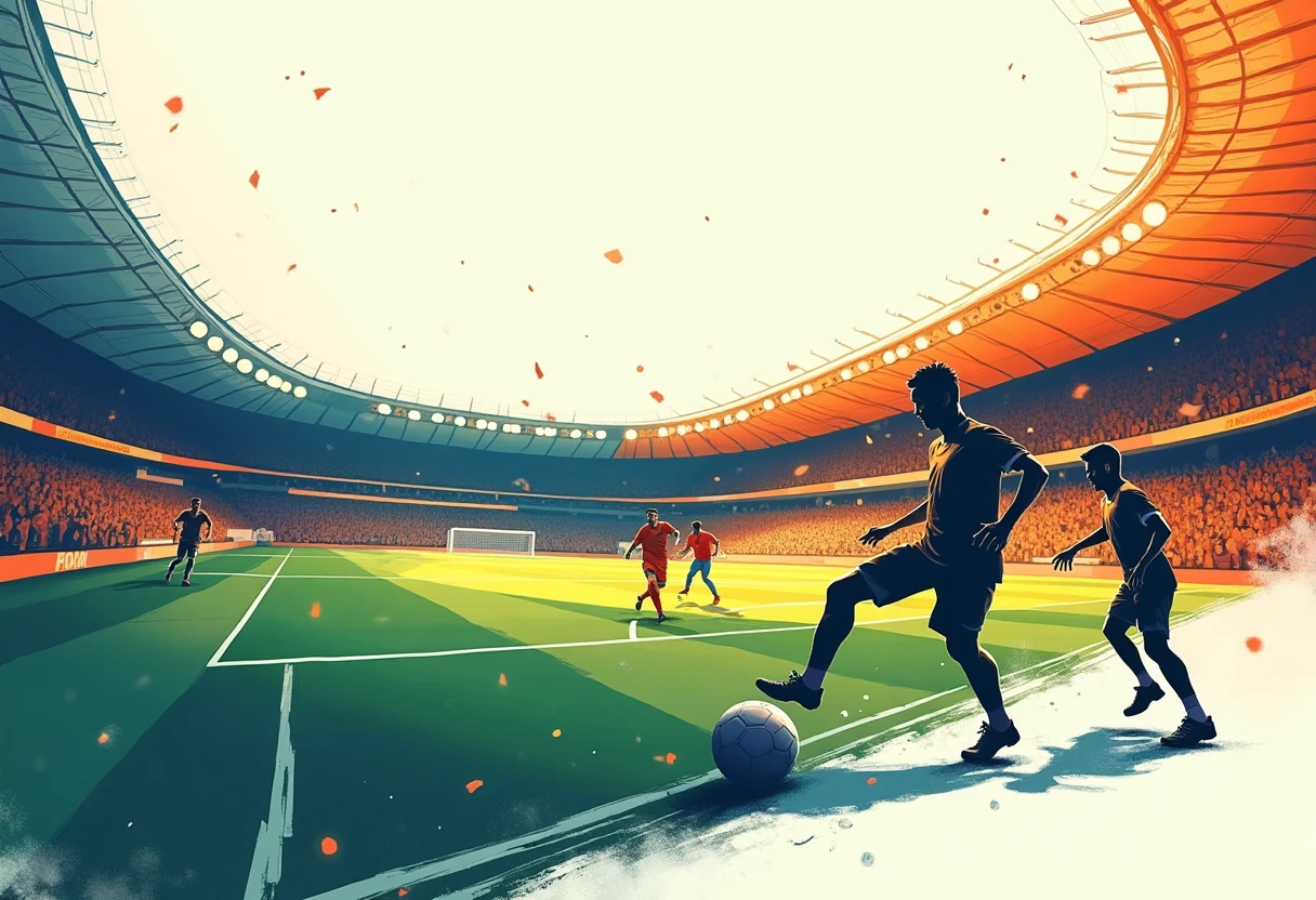 Ilustración de la energía de un estadio durante un partido