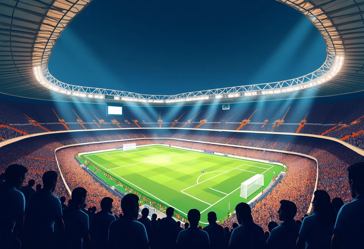 Estadio de la NBA iluminado